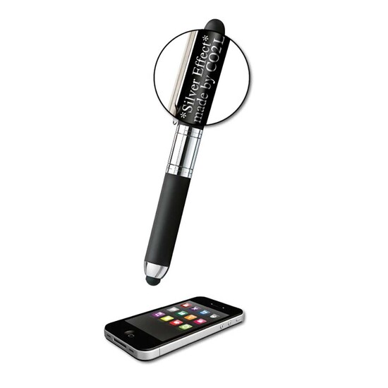 Stempelschreiber - Mini Stamp&Touch Pen - 3 in 1 - schwarz