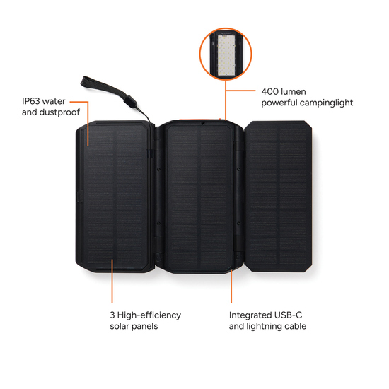 Nordic Drift Titan 10.000mAh Solar Powerbank with 3 Panels