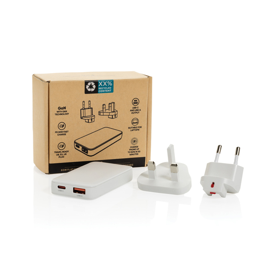 Fluxo flaches RCS 65W GaN-Ladegerät mit Stecker-Adaptern