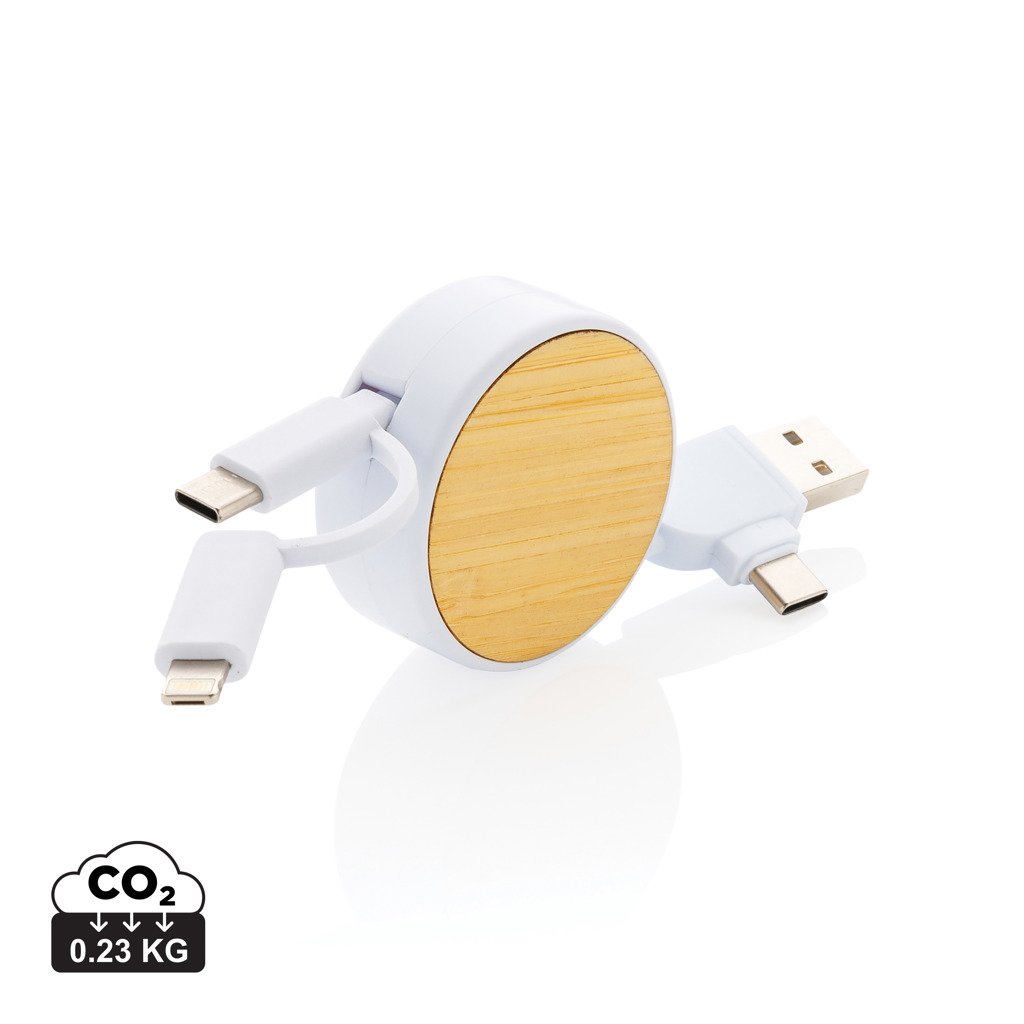 Ontario ausziehb. 4-in-1 Kabel aus RCS recyceltem Kunststoff