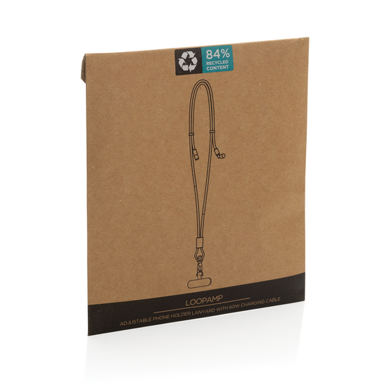 LoopAmp verstellbares 160cm 60W Telefonkabel aus RCS rPET