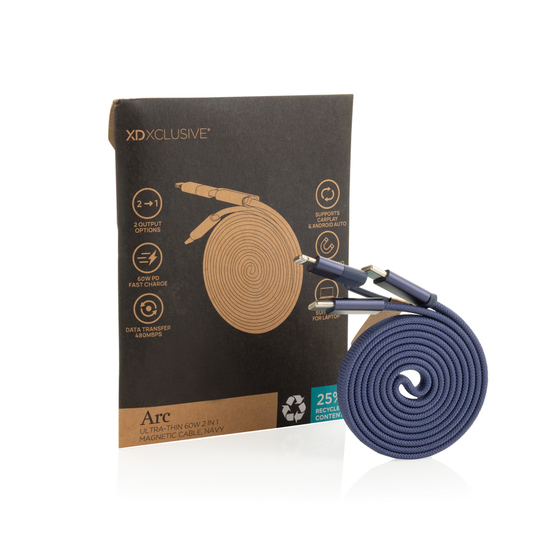 Arc ultradünnes 60W 2-in-1 Magnetkabel