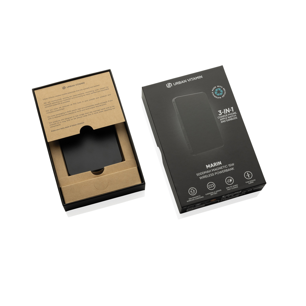 Urban Vitamin Marin 5.000mAh magnet. 15W Wireless Powerbank