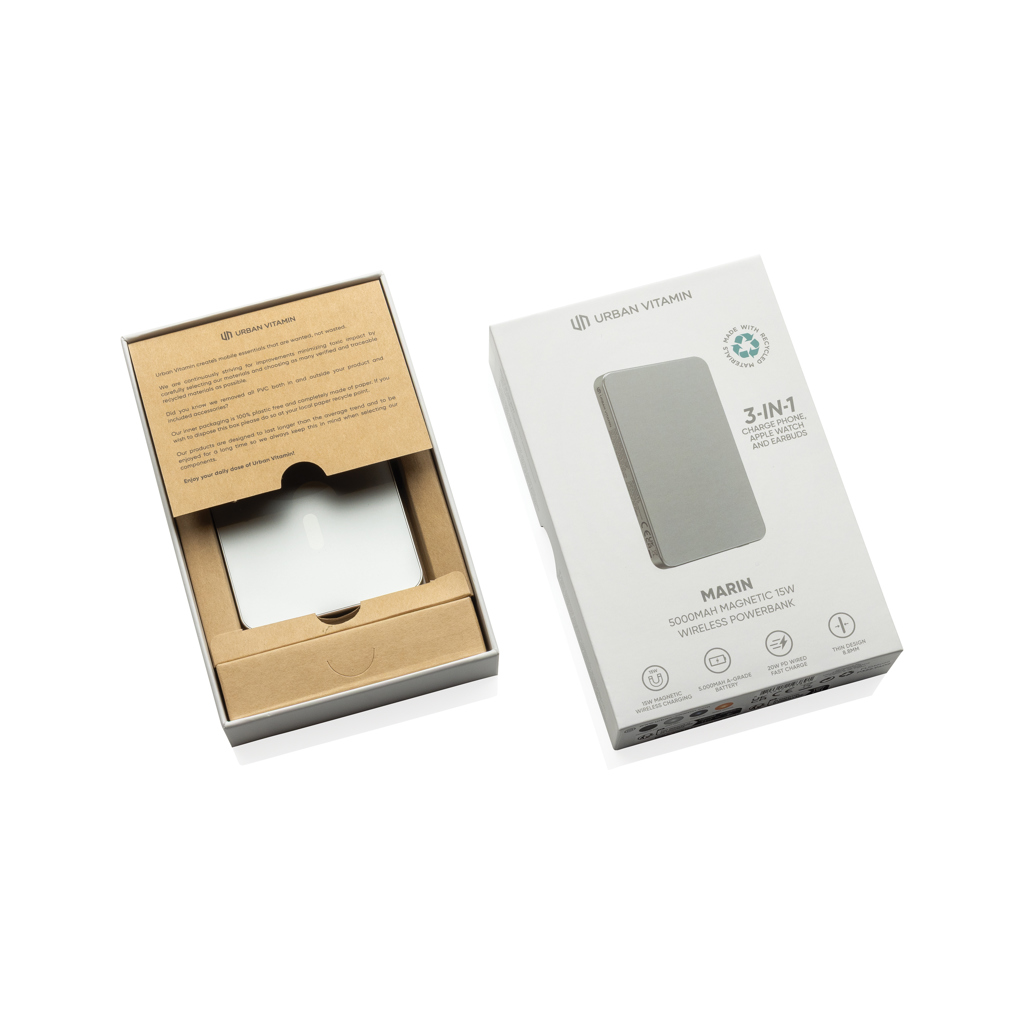 Urban Vitamin Marin 5.000mAh magnet. 15W Wireless Powerbank