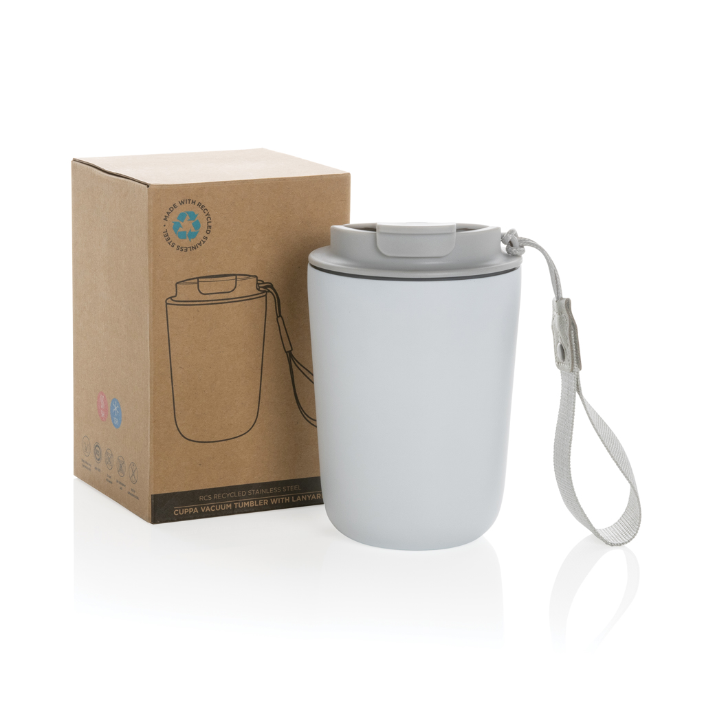 Cuppa Vakuumbecher aus RCS-Stahl mit Umhängeband