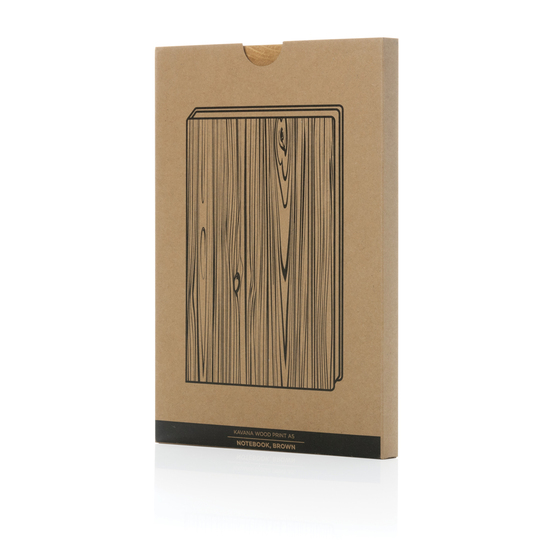 Kavana A5 Notizbuch mit Holz-Print
