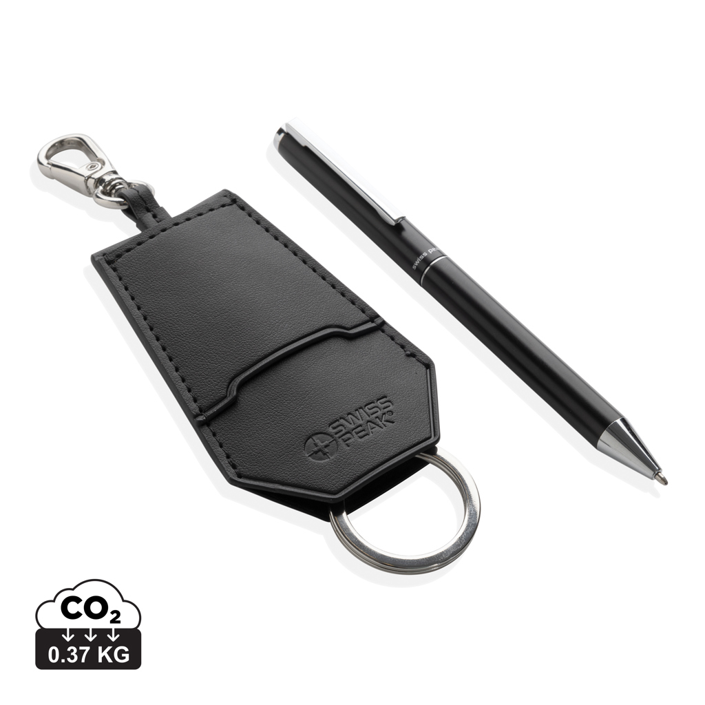 Swiss Peak Tula RCS-zertif. rPET-PU-Key-Chain- & Stift-Set