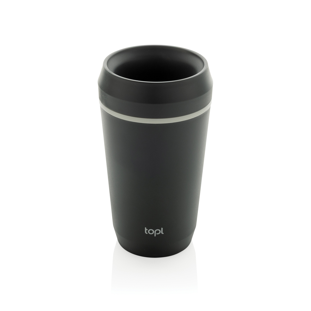 Topl-Becher aus rec. Kunststoff mit 360-Grad-Deckel 354ml
