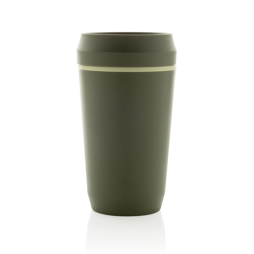 Topl-Becher aus rec. Kunststoff mit 360-Grad-Deckel 354ml