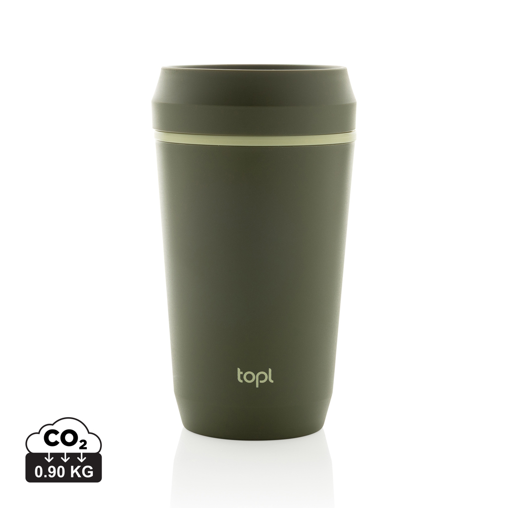 Topl-Becher aus rec. Kunststoff mit 360-Grad-Deckel 354ml