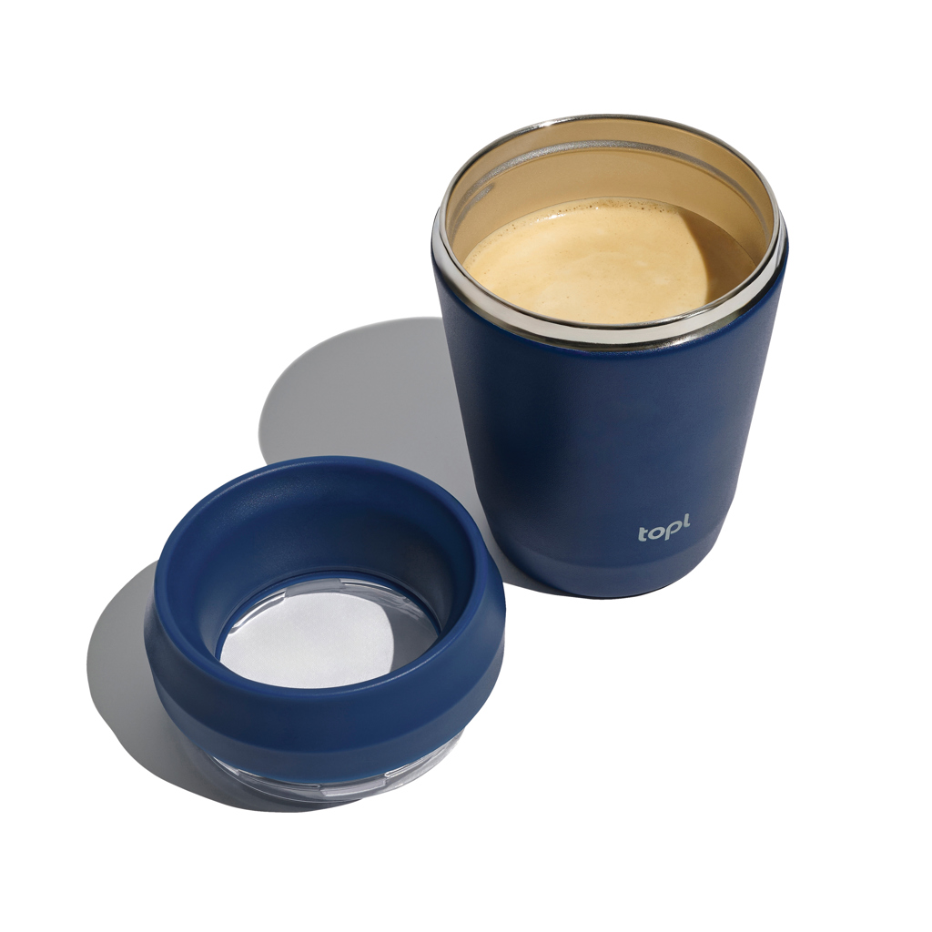 Topl-Trinkbecher aus rec. Stahl mit 360-Grad-Deckel 236ml