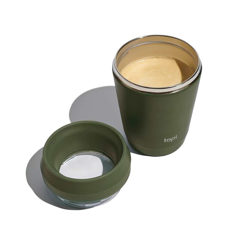 Topl-Trinkbecher aus rec. Stahl mit 360-Grad-Deckel 236ml