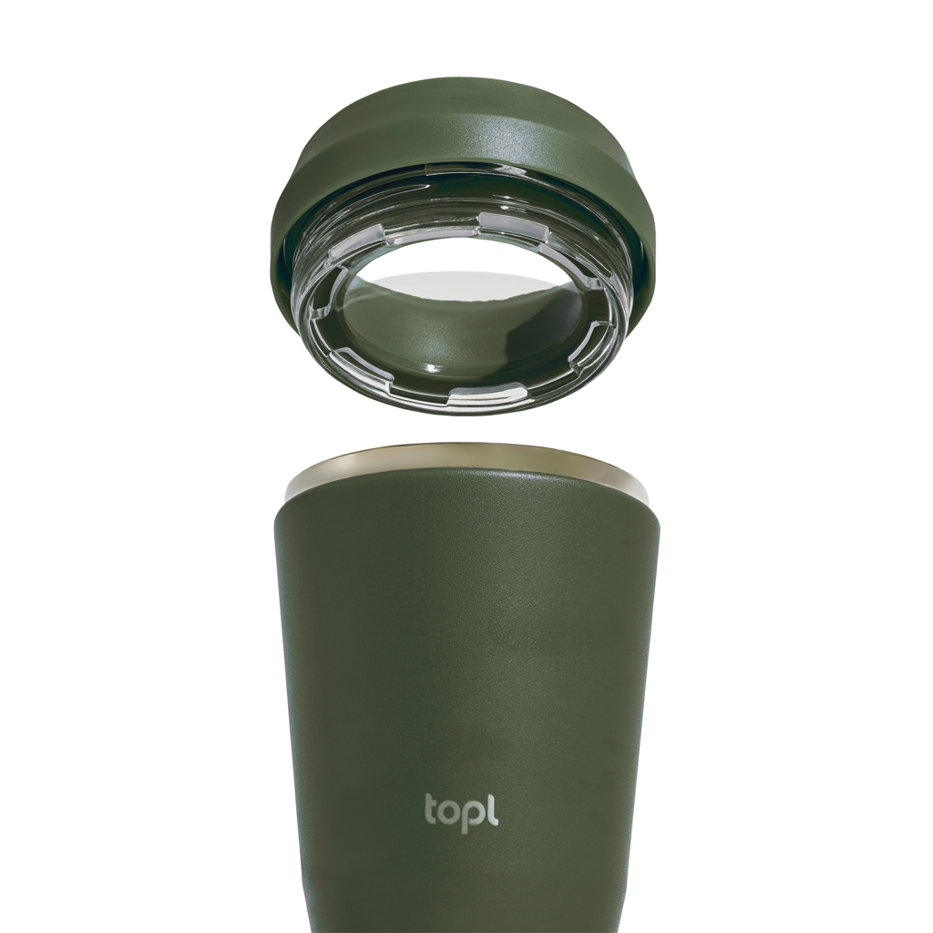 Topl-Trinkbecher aus rec. Stahl mit 360-Grad-Deckel 236ml