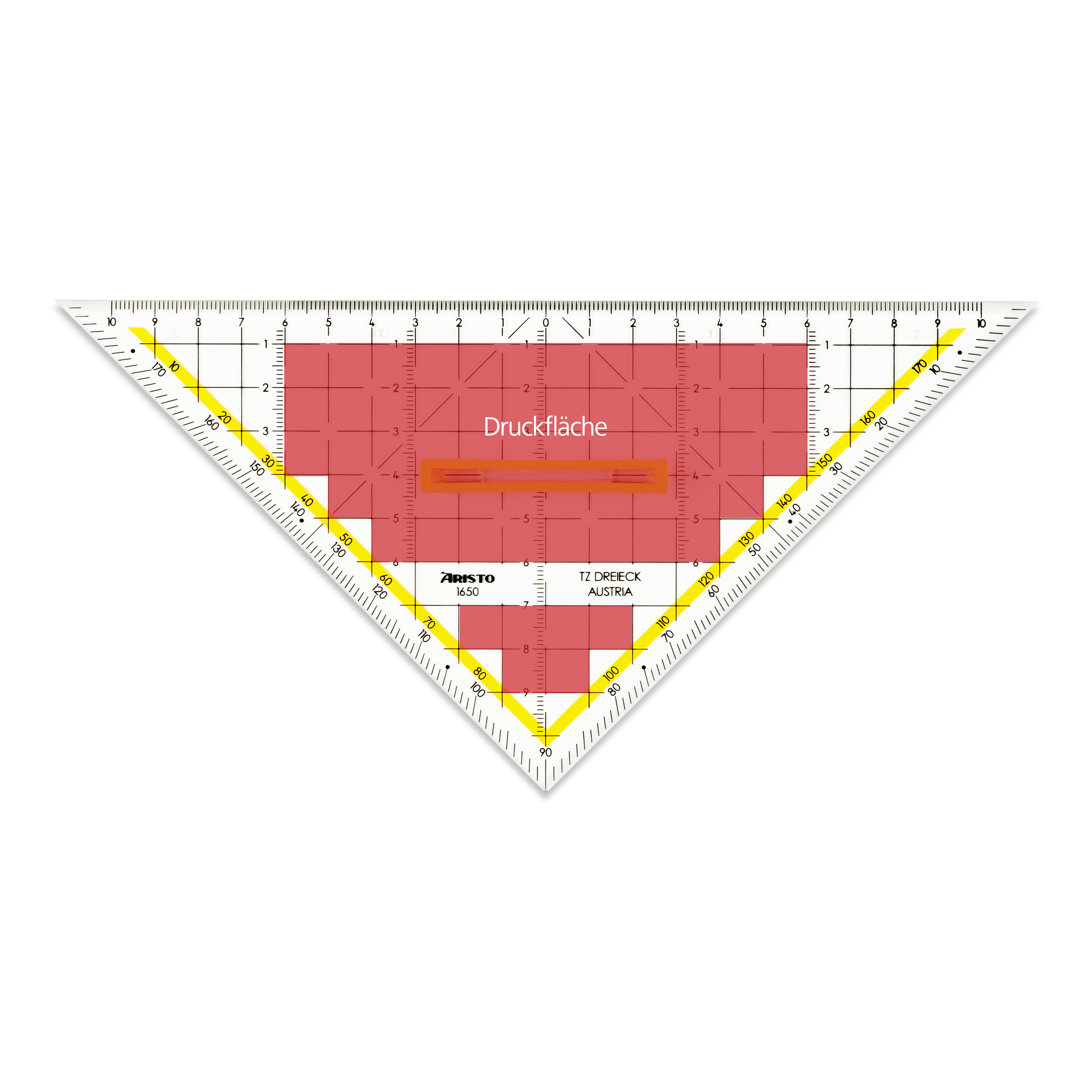 TZ-Dreieck 22.5 cm, mit Tuschenoppen, Griff, Facette