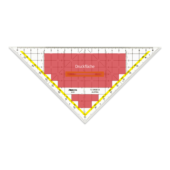 TZ-Dreieck 22.5 cm, mit Tuschenoppen, Griff, Facette
