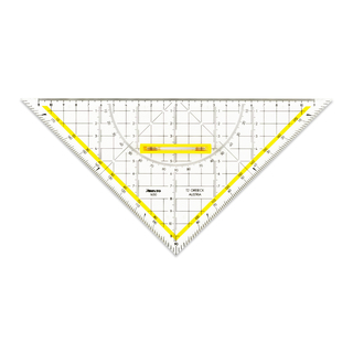 TZ-Dreieck 25 cm, mit Tuschenoppen, Griff, 3 Facetten