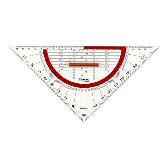 College Geometrie Dreieck, 25 cm, abnehmbarer Griff