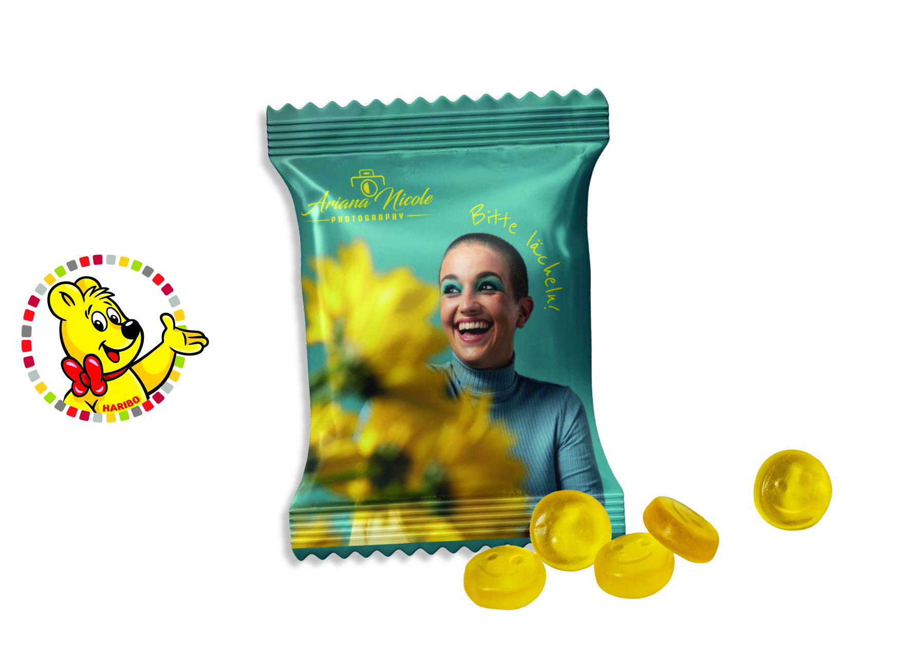 HARIBO Standardformen Werbetüte, Inhalt: HARIBO Smileys - ca. 6,5 g
