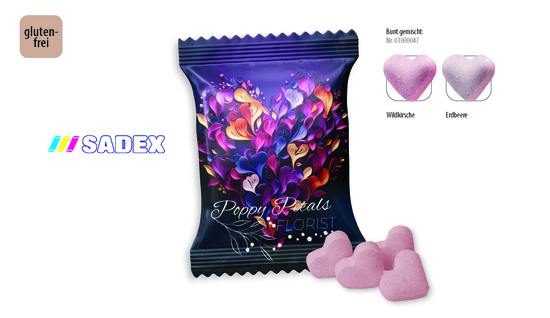 SADEX Brauseherzen Werbetüte, Inhalt: SADEX Brauseherzen