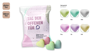 Traubenzuckerherzen bunt Werbetüte, Inhalt: Traubenzuckerherzen bunt