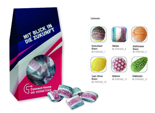 Beutelschachtel mit Bonbons, Inhalt: Saure Zitrone Brause