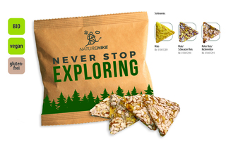 BIO Knusperecken Werbetüte, Inhalt: BIO Knusperecken Mais-schwarzer Reis