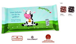 Schokolade 100 g Tafel im Flowpack, Inhalt: Callebaut Vollmilch