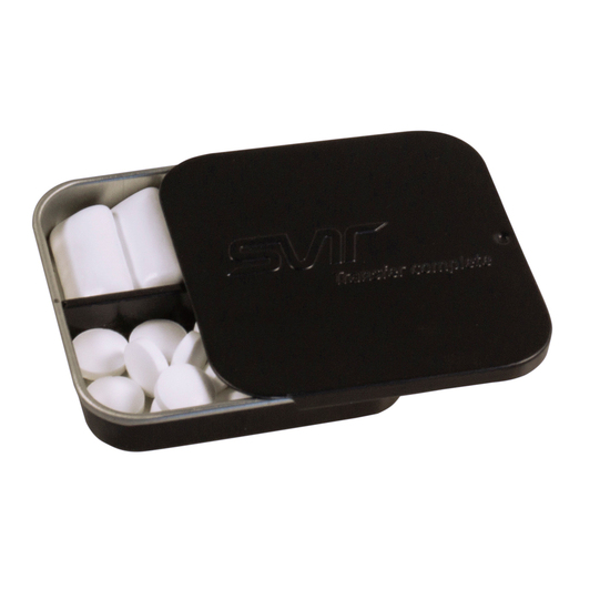 Twin Tin geprägt, Inhalt: Pfefferminz-Pastillen; zuckerfrei-weiß