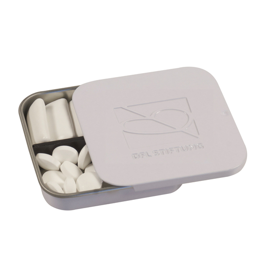 Twin Tin geprägt, Inhalt: Pfefferminz-Pastillen; zuckerfrei-blank