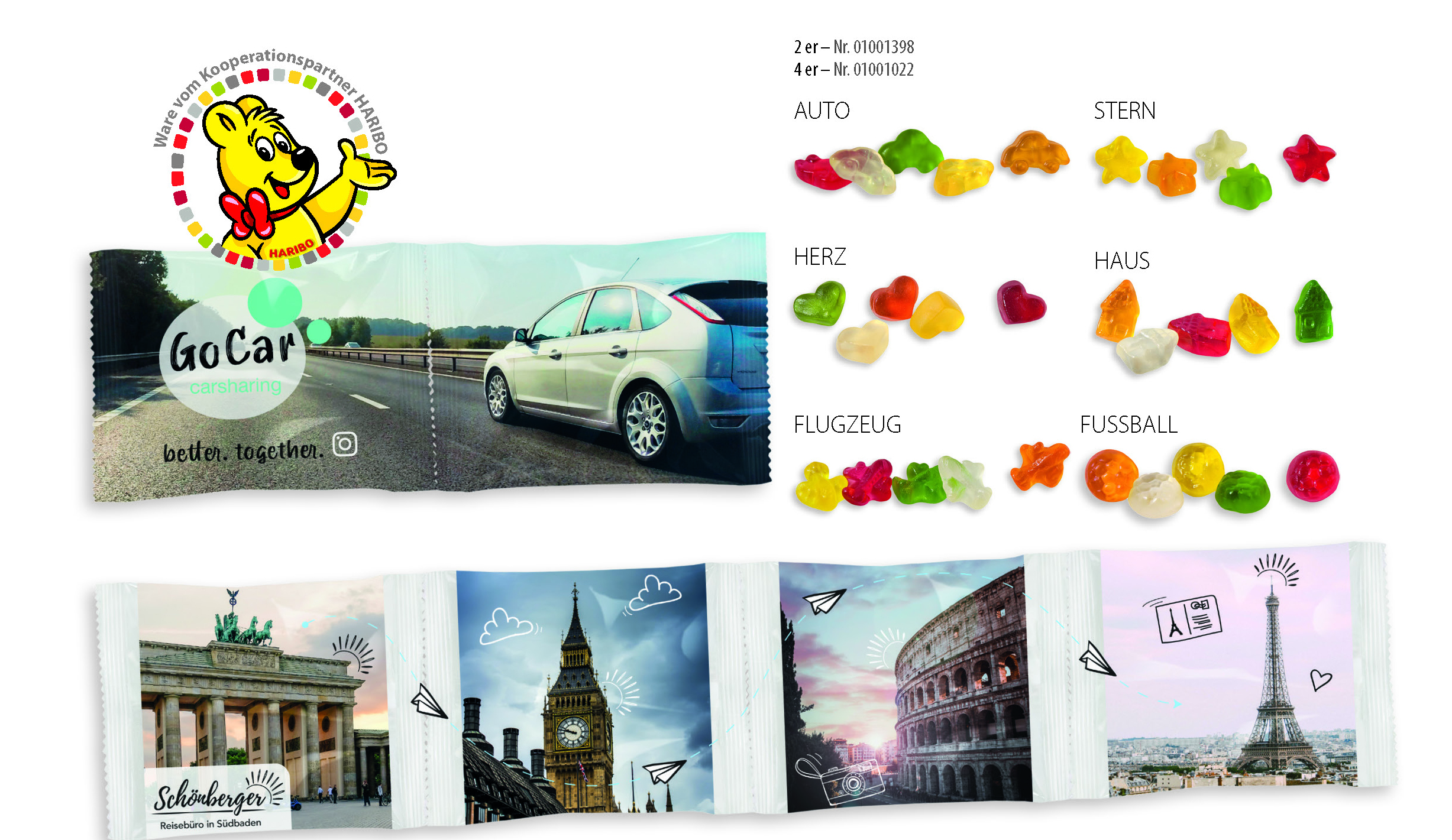 HARIBO Kettenbeutel 4er, Inhalt: HARIBO Fussbälle