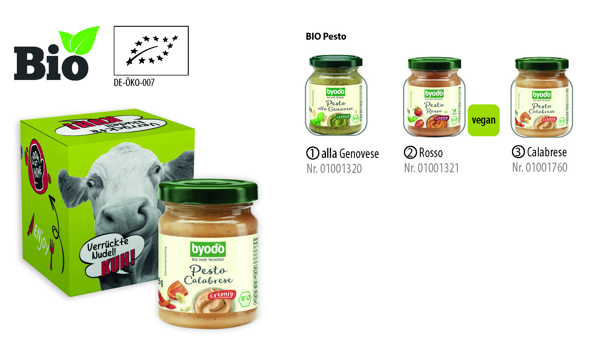 BIO Pesto im Werbekarton, Inhalt: Bio Pesto alla Genovese