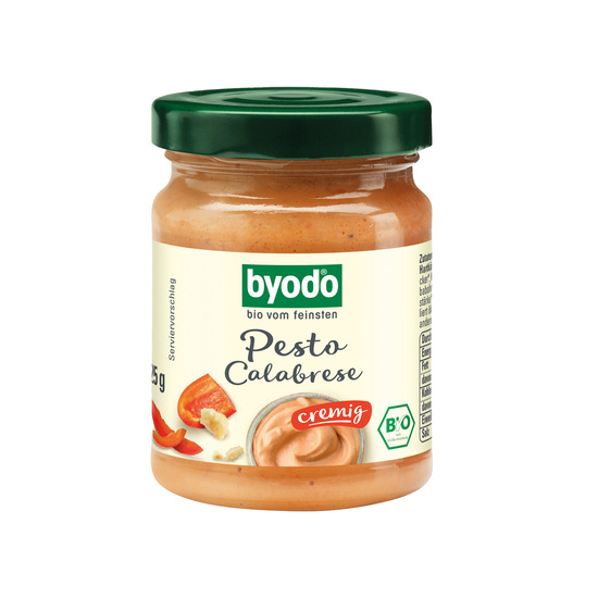 BIO Pesto im Werbekarton, Inhalt: Bio Pesto Rosso, vegan