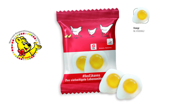 HARIBO Spiegelei Werbetüte, Inhalt: HARIBO Spiegelei ca. 8 g