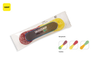 Saure Zungen vegan im Flowpack, Inhalt: Saure Zungen vegan ca. 12 g