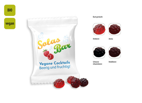 BIO Beerenfrüchtchen vegan Werbetüte, Inhalt: BIO Beerenfrüchtchen vegan