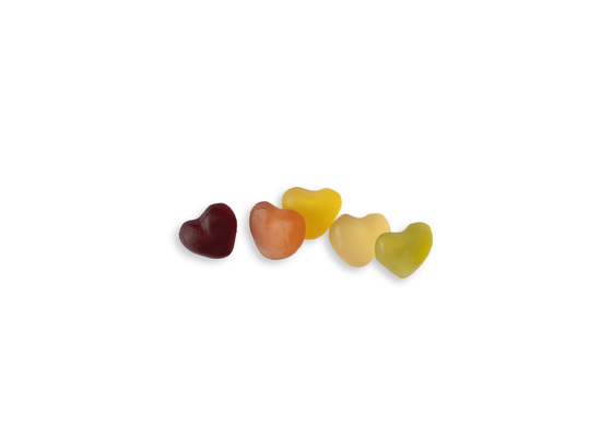 Mini Saft-Herzen Werbetüte, Inhalt: Mini Saft-Herzen