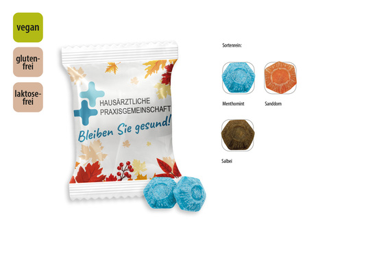 Hustenbonbon Duopack Werbetüte, Inhalt: Hustenbonbon Salbei