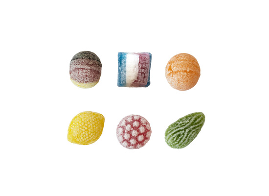 Beutelschachtel mit Bonbons, Inhalt: Himbeere ca. 60 g