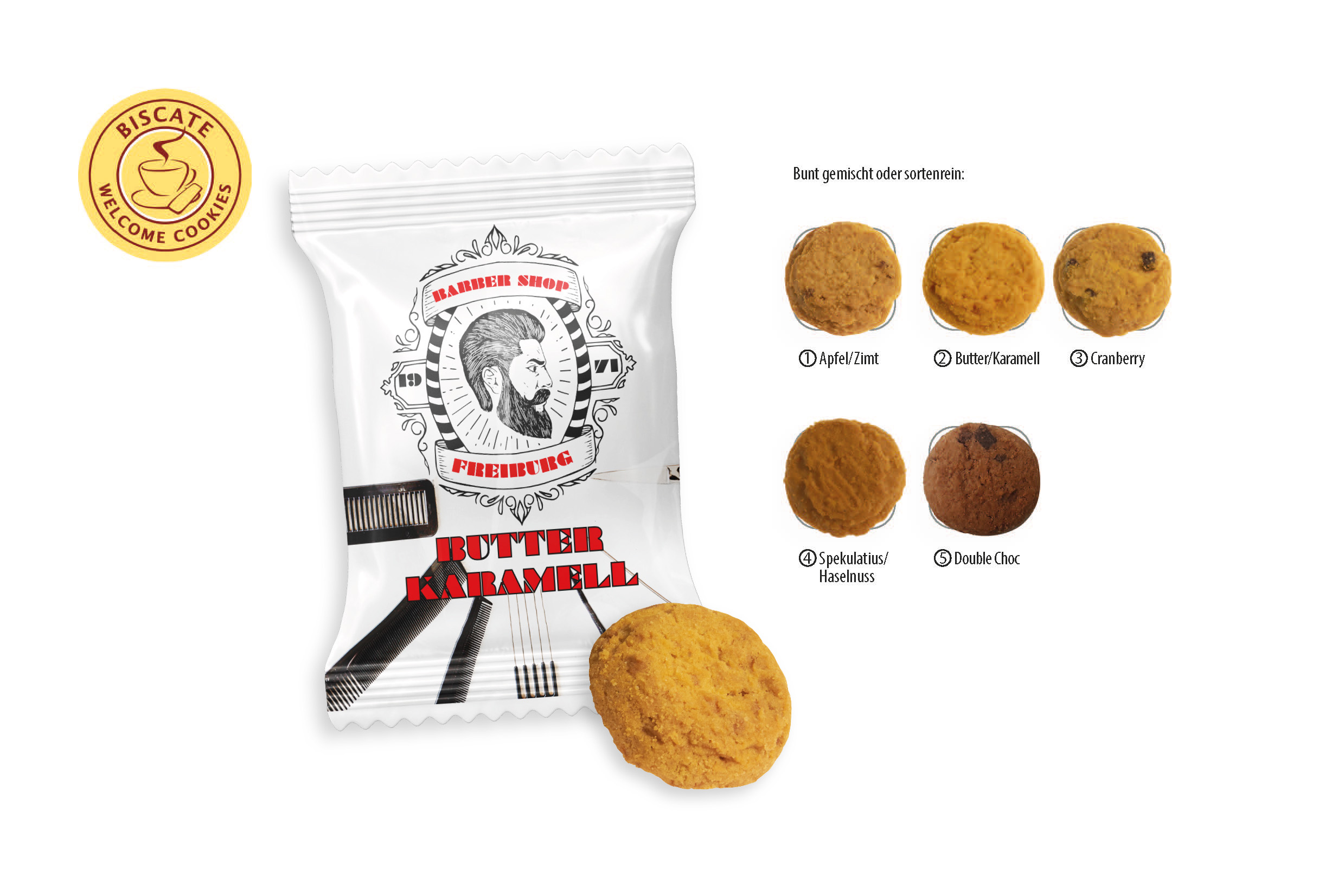 Coffee Cookies Flowpack, Inhalt: Coffee Cookies Butter, Karamell ca. 9 g