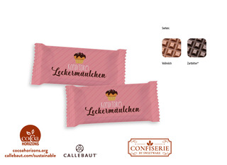 Schokolade 5 g Täfelchen, Inhalt: Callebaut Vollmilch