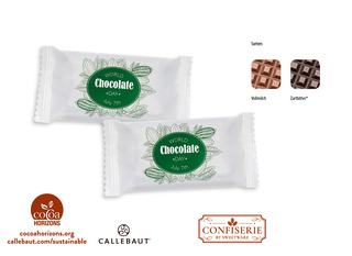 Schokolade 10 g Täfelchen, Inhalt: Callebaut Vollmilch