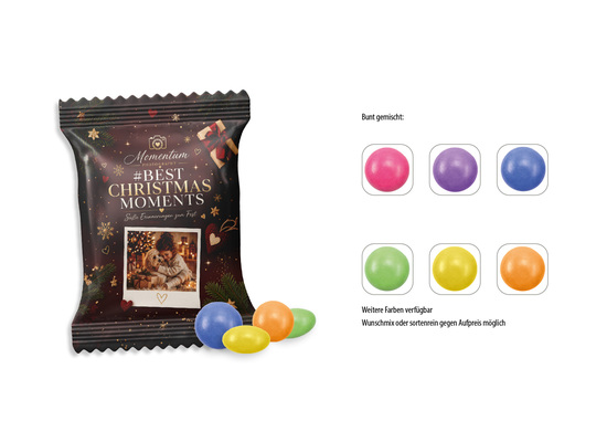 Mini-Schokolinsen Werbetüte, Inhalt: Schokolinsen Mini ca. 10 g