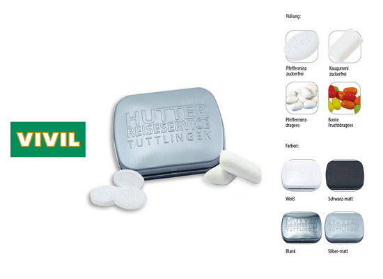 Klapp-Dose-59 geprägt, Inhalt: VIVIL Extra Strong, zuckerfrei (Dose)