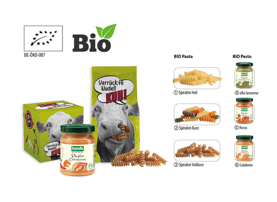 BIO Pesto im Werbekarton, Inhalt: Bio Pesto Rosso, vegan ca. 125 g