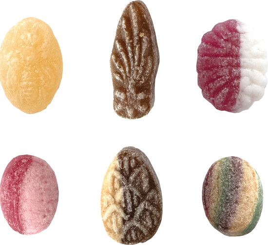 Beutelschachtel mit Weihnachtsbonbons, Inhalt: Bonbon Lebkuchen ca. 60 g