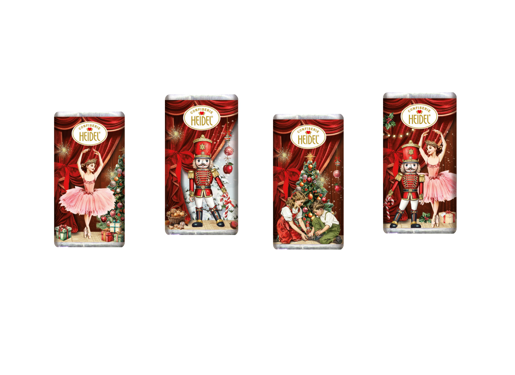 Tisch Adventskalender HEIDEL Schokotäfelchen individuell bedruckt, Inhalt: Heidel Schokoladentäfelchen ca. 72 g