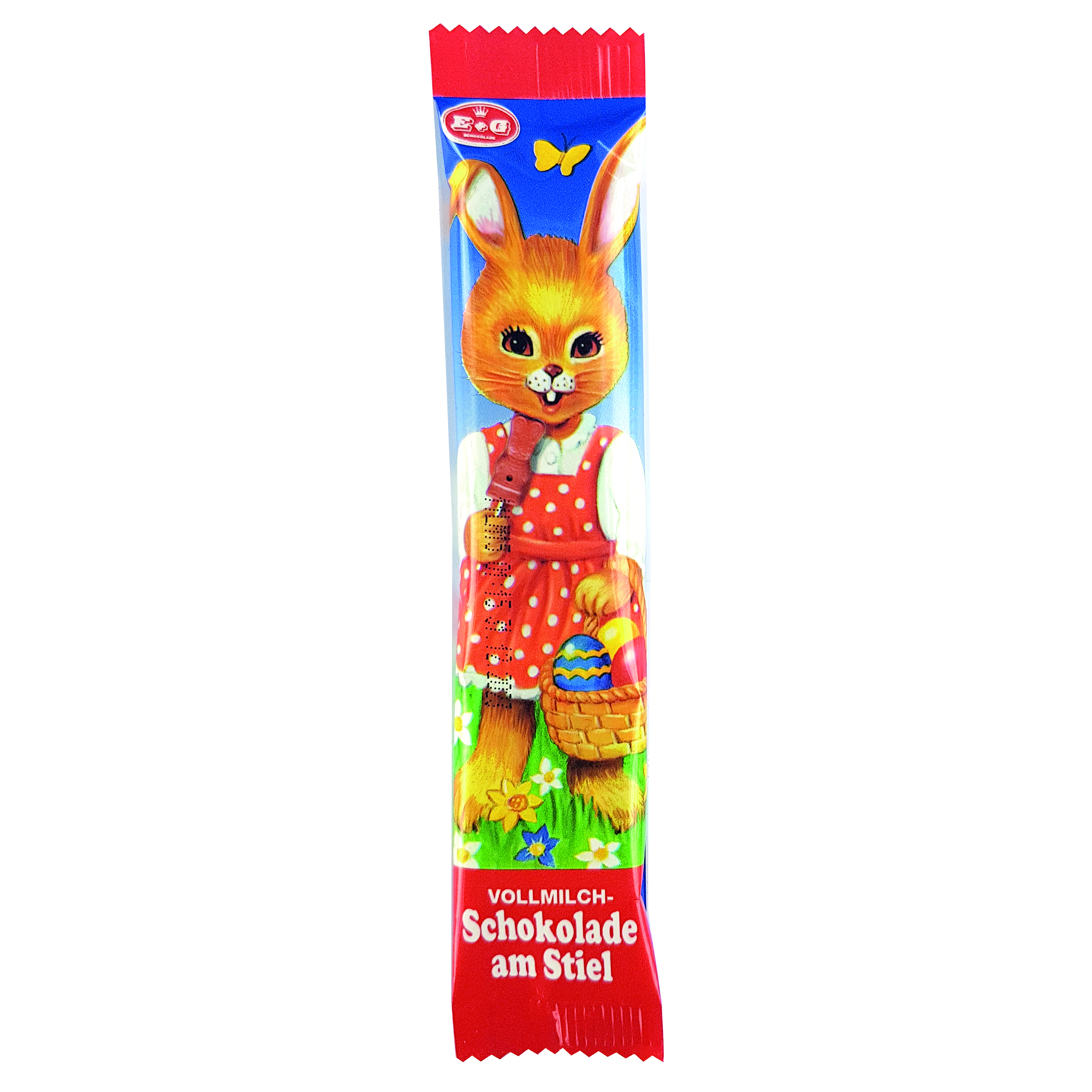 Osterkarte mit Schoko-Lolly, Inhalt: Schoko-Lolly