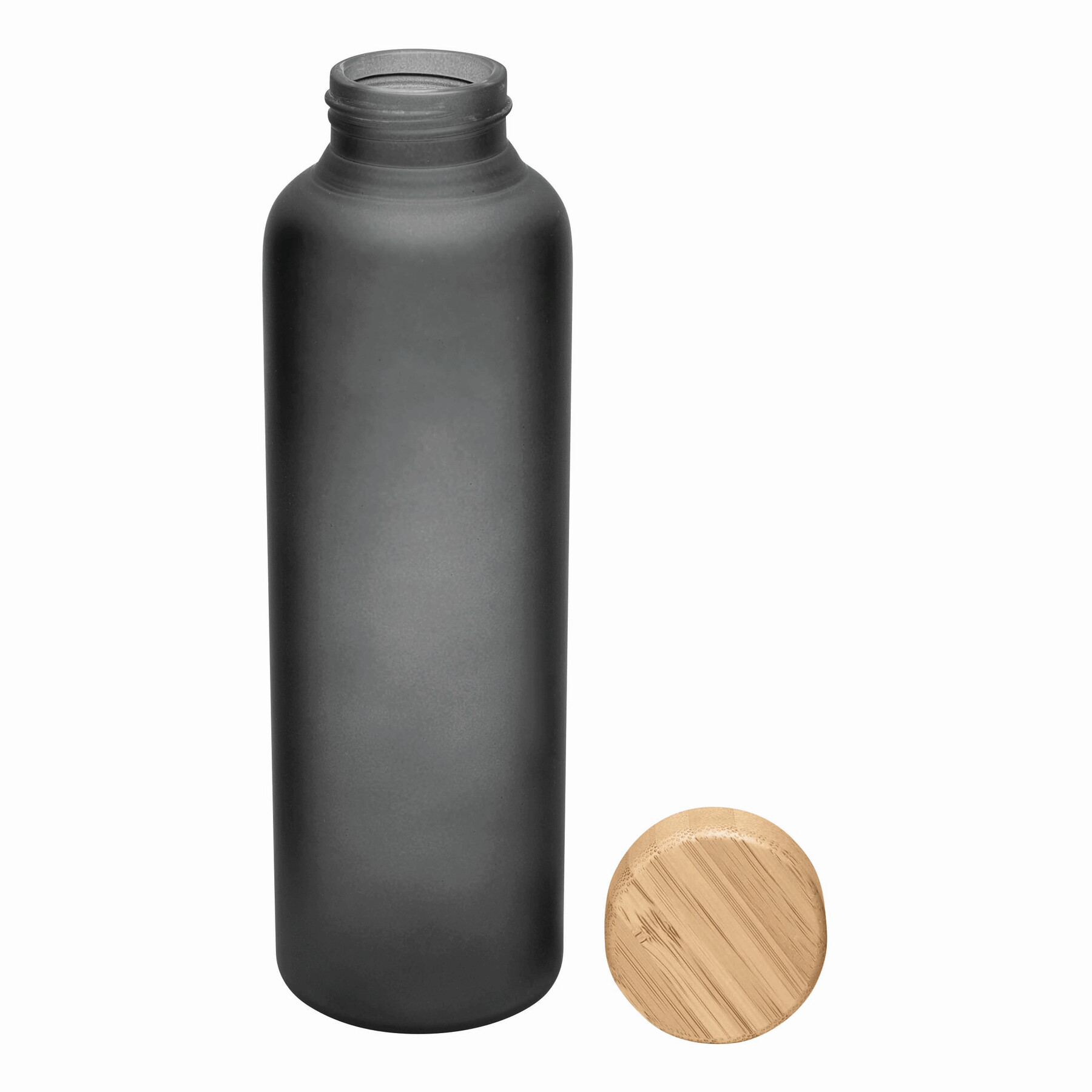 Glas-Flasche TAKE FROSTY, schwarz