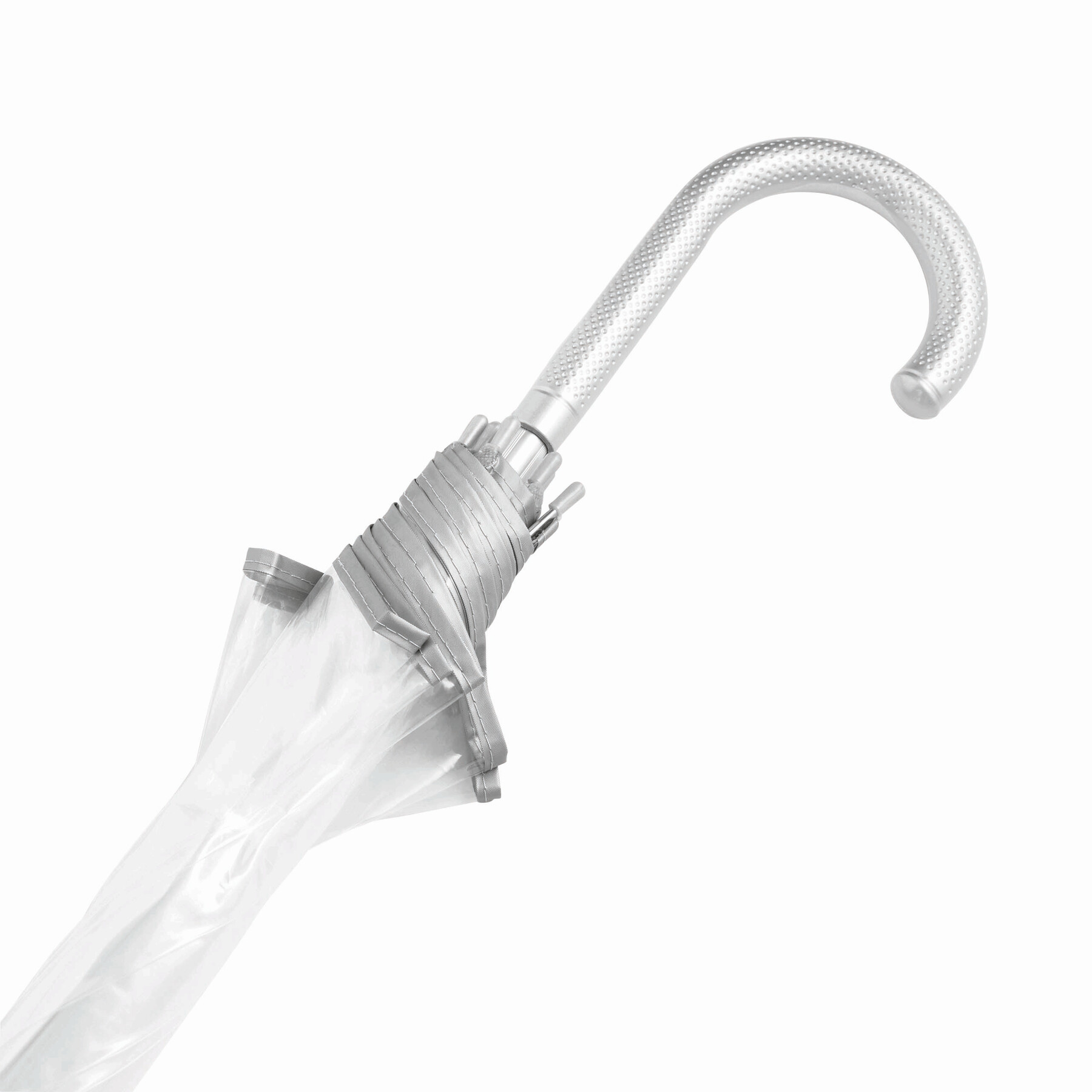 Transparenter Aluminium-Stockschirm PANORAMIX, silber, transparent
