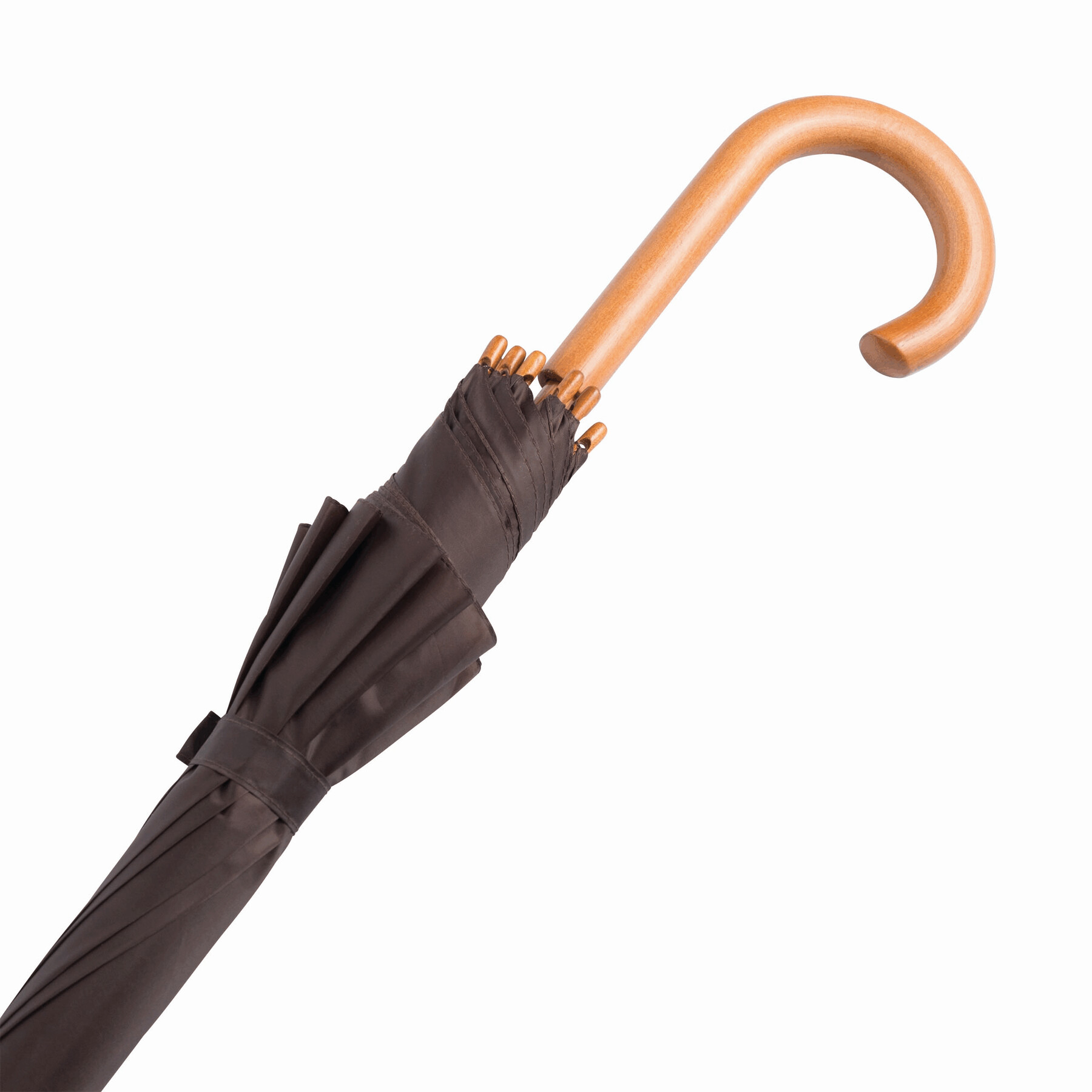 Automatik-Holzstockschirm TANGO, dunkelbraun